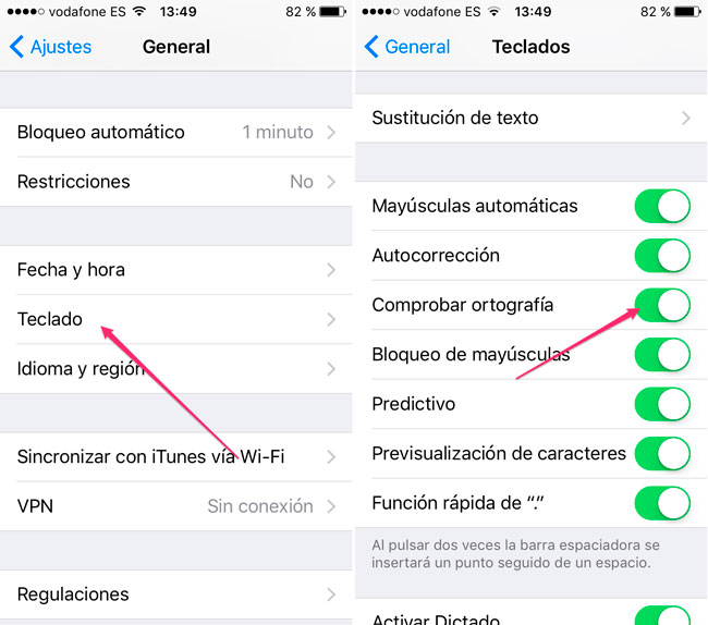 Desactivar corrector ortogr&aacute;fico del iPhone y iPad