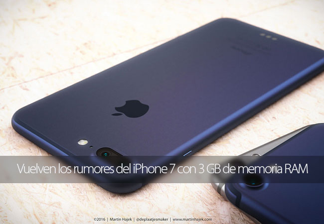 Vuelven los rumores del iPhone 7 con 3 GB de memoria RAM