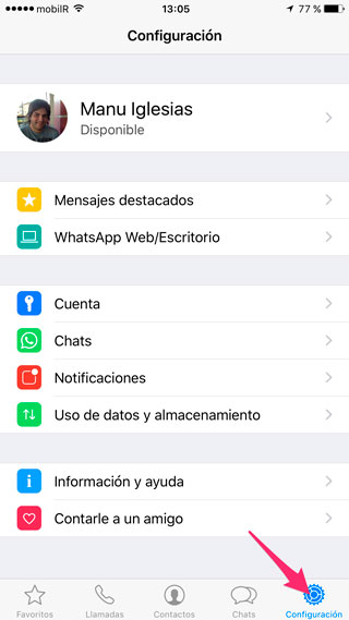 Configuración de WhatsApp