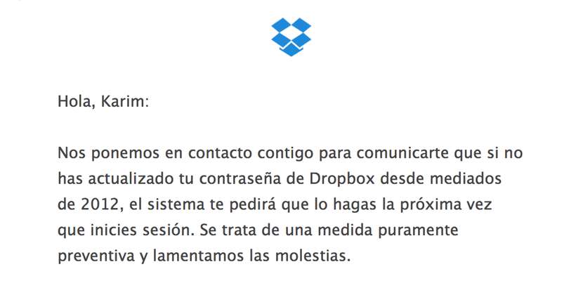 cambio contrase&ntilde;a dropbox