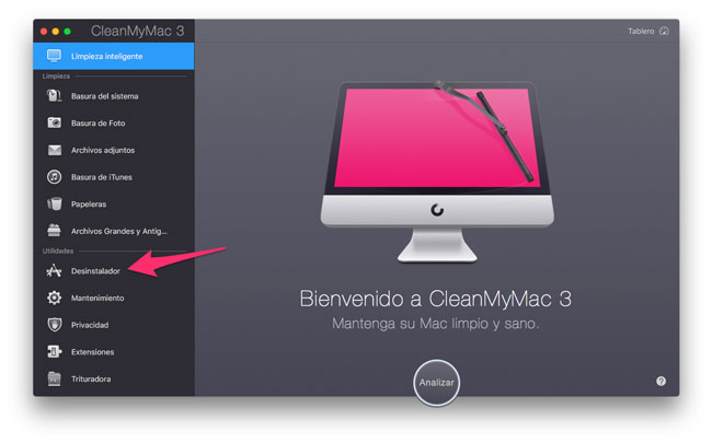 Utilidad Desinstalador de CleanMyMac 3