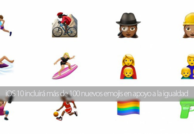 iOS 10 incluir&aacute; m&aacute;s de 100 nuevos emojis en apoyo a la igualdad