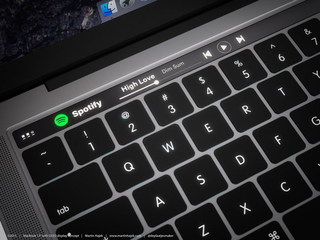 Concepto MacBook Pro con panel OLED
