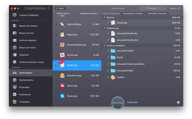 Seleccionar software a desinstalar