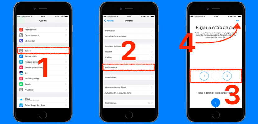 Configuraci&oacute;n bot&oacute;n de inicio iPhone 7