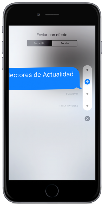 Enviar mensaje con fuerza en Mensajes