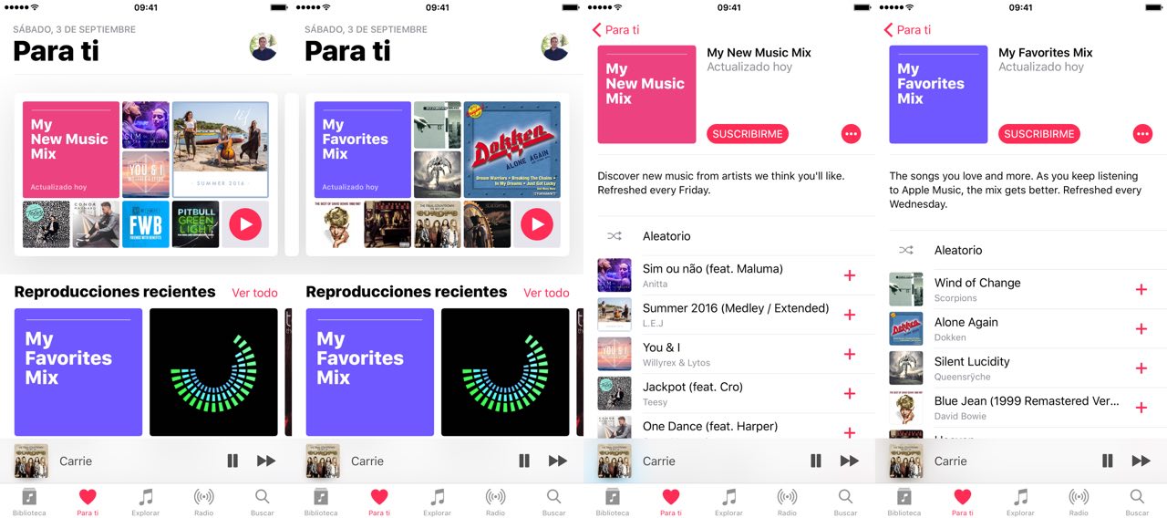 Listas personalizadas Apple Music
