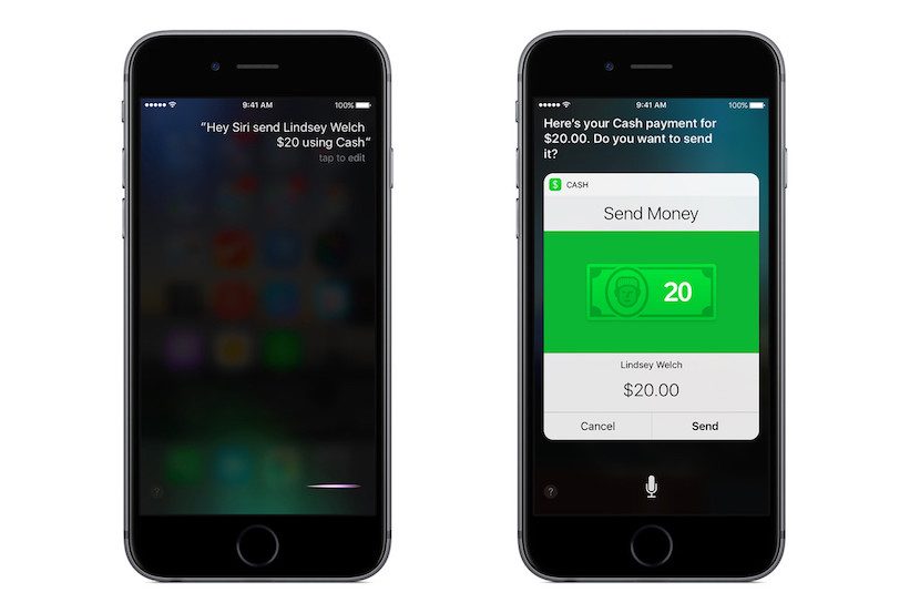 Siri y Cash en iOS 10