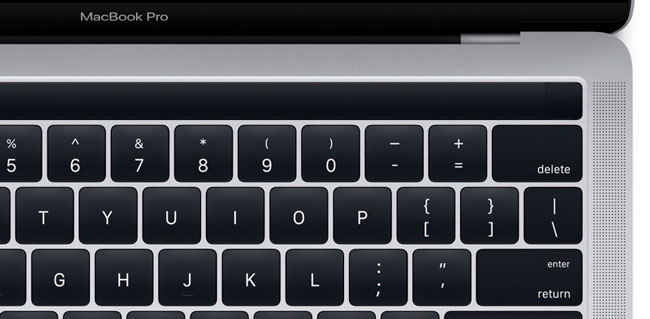 Detalle del nuevo MacBook Pro con Magic Toolbar