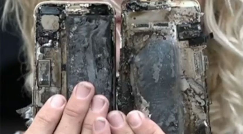 iPhone 7 incendiado