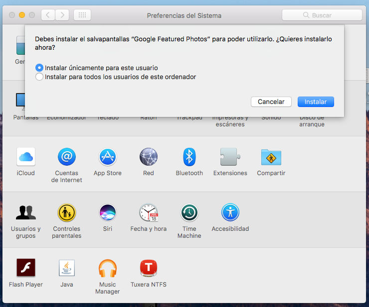 Instalaci&oacute;n del nuevo salvapantallas de Google para ordenadores Mac