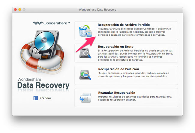 Recuperaci&oacute;n de archivos perdidos
